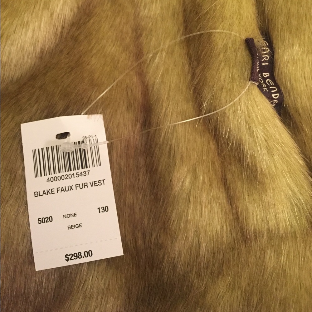 Henri Bendel Faux Fur Reversible Shrug Jacket Gold - Picture 2 of 5